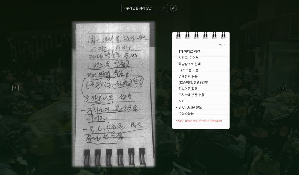 내란 기획자 노상원의 수첩